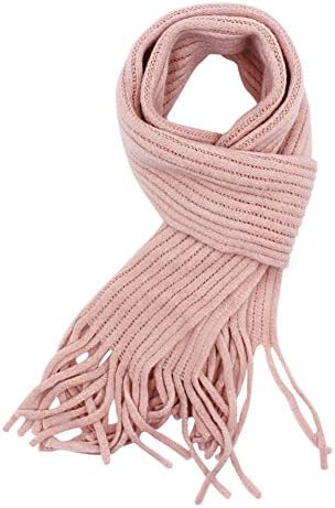 RARITYUS Kids Knitted Tassel Scarf Fashion Solid Color Toddler Soft Warm Scarves Neck Warmer Winter for Girls Womens