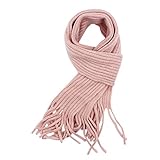 RARITYUS Kids Knitted Tassel Scarf Fashion Solid Color Toddler Soft Warm Scarves Neck Warmer Winter for Girls Womens