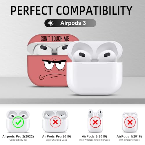 Image of for Airpods 3rd Generation Case,Don't Touch Me Cool Cover with Lanyard Big Eyes Cute Cartoon for Airpods 3rd Generation Case,Soft Shockproof Cover for Women Men-Watermelon Red
