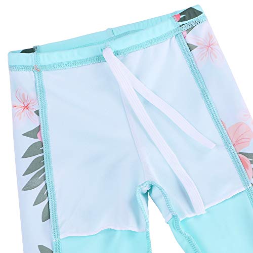 Image of Girls Two Piece Swimsuit Long Sleeve Floral Bathing Suit UPF 50+ Summer Beach Swimwear