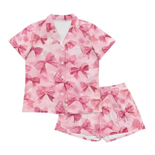 Image of Women's Short Sleeve Sleepwear Pajamas Nightwear with Pockets