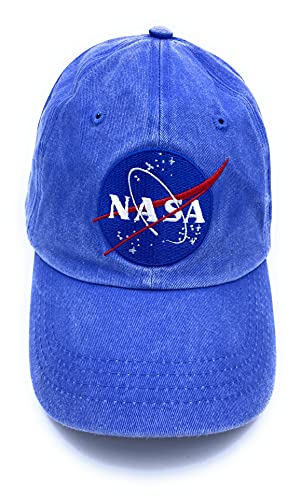 Hats & Caps NASA Blue Cap NASA Space Hat Vintage Dad Cap Distressed Hat for Women Pigment Dyed Cotton Caps for Men