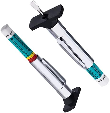 2 Pcs Tyre Tread Depth Gauge Color Coded Tire Depth Gauge Tool Tire Tread Depth Accurate Measurement Tools Range 0-25 MM