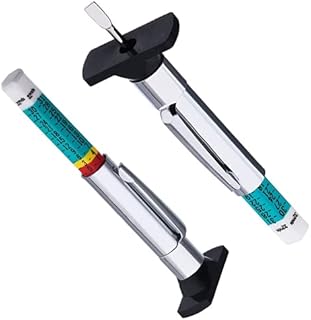 2 Pcs Tyre Tread Depth Gauge Color Coded Tire Depth Gauge Tool Tire Tread Depth Accurate Measurement Tools Range 0-25 MM