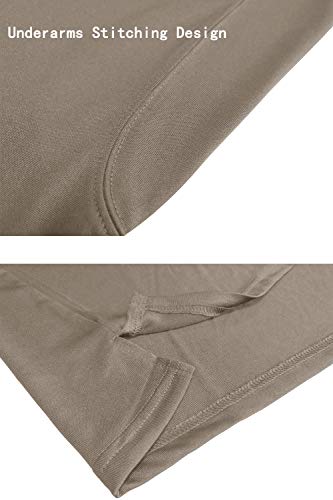 Magnivit Men's Fall Golf Polo Shirt Long Sleeve Pique Jersey Tactical Polo Shirt Khaki #TOP5