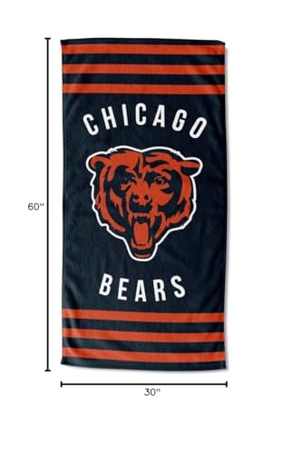 Image of Northwest NFL Chicago Bears Unisex-Adult Beach Towel, 30 inch x 60 inch, Stripes