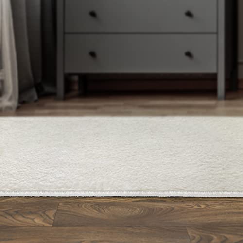Antep Rugs Palafito 2X7 Solid Shag Modern Indoor Runner Rug (White, 2' X 7') #TOP4