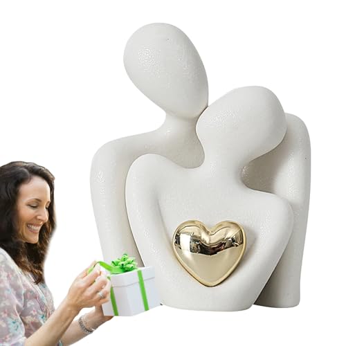 Figuras de pareja enamorada - Escultura romántica de cerámica, figura de arte...