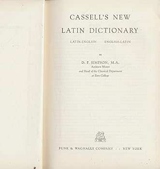 Hardcover Cassells New Latin Dictionary Latin English Engli Book