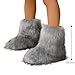Dufnfn Women's Faux Fur Boots Size 7.5 - Mid-Calf Winter Snow Boots with Fluffy Lining, Y2K Fashion Warm Shoes for Women （grey）