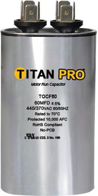 Titan TRCFD4575 Dual Rated Motor Run Capacitor Round MFD 45/7.5 Volts 440/370