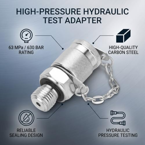 Image of AUNMAS Hydraulic Pressure Test Point G3 /8 Quick Couplings No Oil Leakage 63MPa -40 to 120C Compact Lightweight for Excavator Hydraulic System Pressure Detection and Oil Sampling