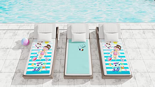 Franco DreamWorks Gabby's Dollhouse Super Soft Cotton Bath/Pool/Beach Towel, 58 in x 28 in, (Official Licensed Gabby's Dollhouse Product)