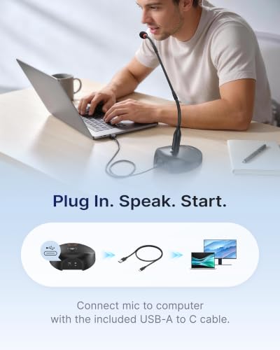 Image of BOYA BY-GM18CU Gooseneck Condenser Microphone with Base for Online Meetings