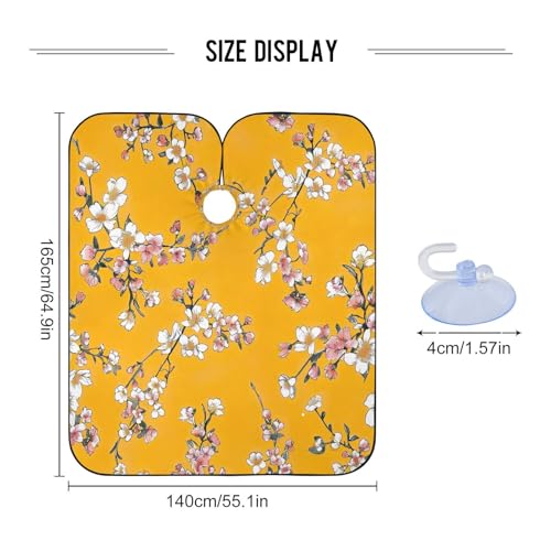 Capa de Corte de Pelo Profesional Impermeable con Diseño Floral Naranja miniatura 3