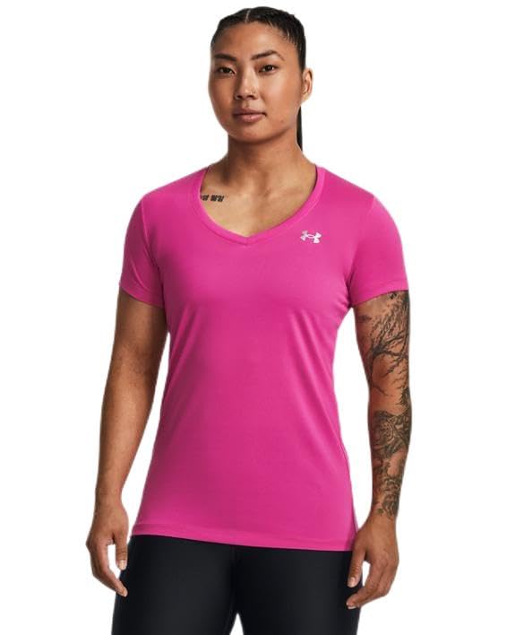 T-shirt V Under Armour Tech rose grand format pour le sport au quotidien