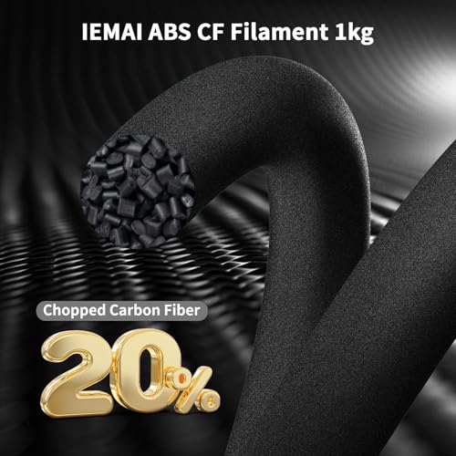 Image of IEMAI Carbon Fiber ABS Filament 1.75mm Matte Black 1KG, Enhanced-Stiffness ABS-CF 3D Printer Filament Heat & Chemical Resistant, High Dimensional Stability & Low Warpage