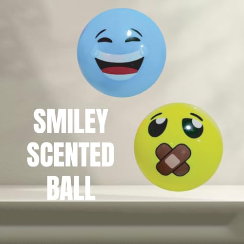 Image of GENIE'S Toy Bus 6-Inch Smiley Scented Play Ball | for Pool, Beach & Garden | Perfect for Outdoor & Indoor Play | PVC Ball for Kids & Adults I Pack of 2 (Multicolor)