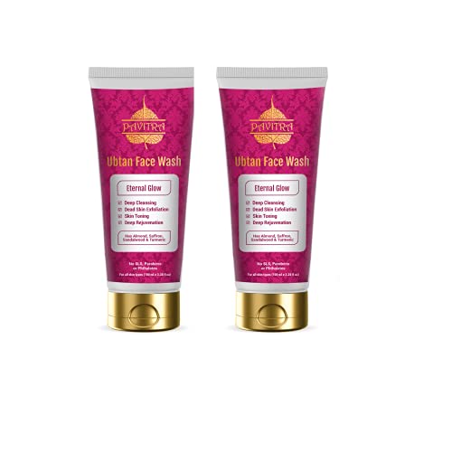 Pavitra+ Ubtan Glow Face wash for Tan Removal with Almond, Saffron and Sandalwood (2x100ml) Combo