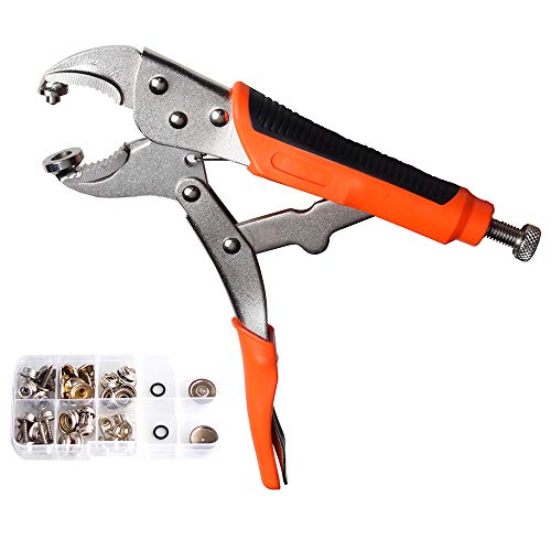 HeavyDuty Snap Fastener Pliers (Adjustable Setter, 2 Interchangeable