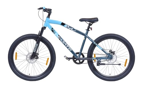 Image of Hero Ninjato 26T Single Speed Mountain /City Bicycle for Mens | Blue | Front Suspension | Disc Brake | Steel Frame : 16.9 inch | Rider Height : 5ft 0 inch - 5ft 8 inch | 85% Pre-Assembled Bicycle