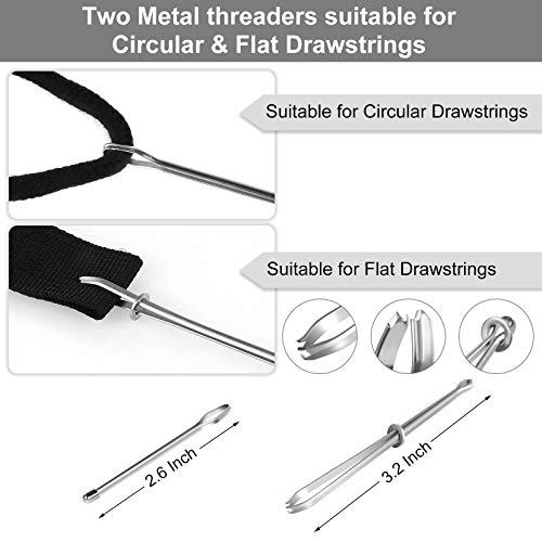 Minired 8Pcs Drawstring Cords Replacement Drawstrings For Sweatpants, Shorts With Easy Threaders, Premium Hoodie String Replacement (57 Inch, Black, White) #TOP5