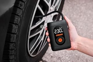 OSRAM TYREinflate 1600 ESSENTIAL, Gonfiatore digitale per pneumatici ricaricabile senza fili, gonfia gli pneumatici in 6 minuti, tubo flessibile da 20 cm