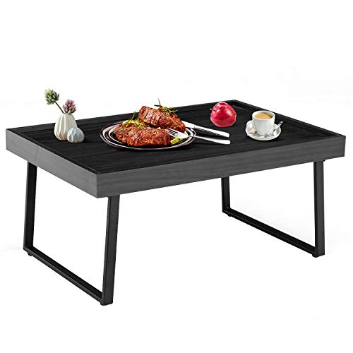 SEATZONE Wood Breakfast Desk Serving Tray with Folding Legs, Laptop Desk for Bed