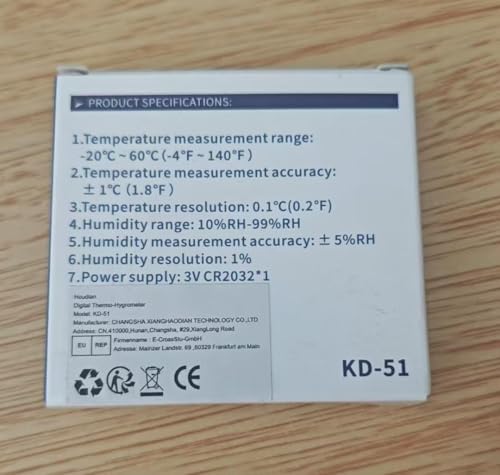 Digitales Thermo-Hygrometer Innen Thermometer Hygrometer Temeo Hygro Indicator 3,1” großer LCD-Bildschirm Temperatur und Luftfeuchtigkeitmessgerät mit Uhr (weiß)