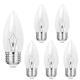 Jacqings B11 Lighting Torpedo Clear C35 CTC 40W E26 Base Decorative Incandescent Light Bulbs 120V for Chandeliers, Ceiling Fan Lights, Pendants, Wall Sconces, Dimmable, Warm White 2700K (6 Pack)