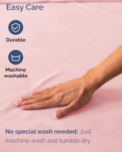Image of Extra Deep Flex Top Split Head King Fitted Sheet - Hotel Luxury Single Fitted Sheet Only - Easily Fits 18 inch to 24 inch Mattress - Ultra Soft, Wrinkle Free w /Extra Deep Pockets - Baby Pink