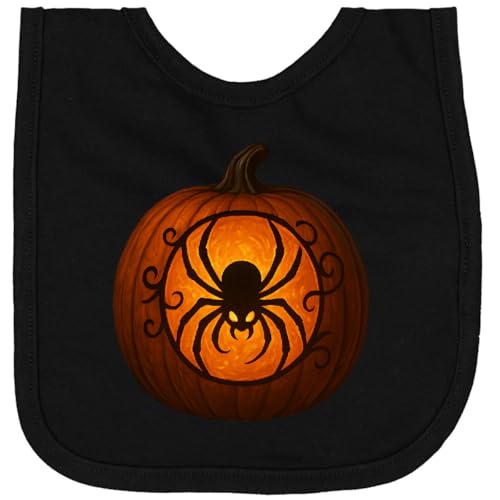inktastic Halloween Pumpkin Spider Newborn Bib