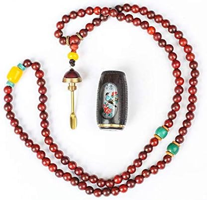 Lynnmed Non Corrosive Perfume Container hot Box Unisex Lucky Charm Adjustable Necklace Amulet Protected Life Amulet Pendant for Protection and Health Snuff Bottle EDC Ebony Fragrance (Lection)