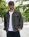 COOFANDY Men Jean Cotton Jacket Grey Casual Lightweight Trucker Jacket Wash Jean Jacket Vintage Utility Jacket