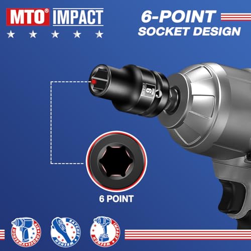 Image of MTO 1 /2 inch Drive 9mm Shallow Impact Socket, 6-Point Metric Socket for Automotive Maintaince, CR-V Steel Meets ANSI Standards