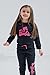 Barbie Little Girls French Terry Sweatshirt and Jogger Pants Set Black 7-8