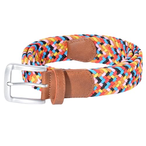 Elastic Braided Belt – Unisex Multicolored Woven Stretch Belt for Womens Jeans Golf Casual Shorts Pants3