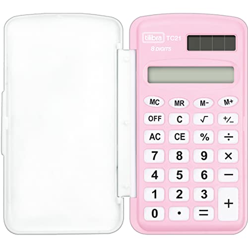 Tilibra - Calculadora de Bolso 8 Dígitos, TC21, Rosa