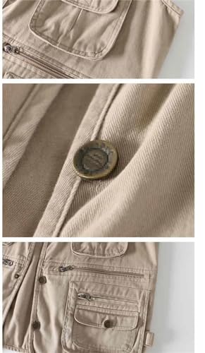 Dvbfufv Men Plus Size Multi Pocket Waistcoat Cargo Vest Summer Mens Casual Sleeveless Vest Military Jacket2