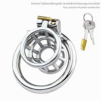 Flat Chastity Cage Inverted Male Small Metall Mit Metallröhre Peniskäfig Edelstahl Klein Cock Cage Keuschheitskäfig Herren Extrem Sex Spielzeug Für Paare p (50mm/1.97in) – Ansicht 6