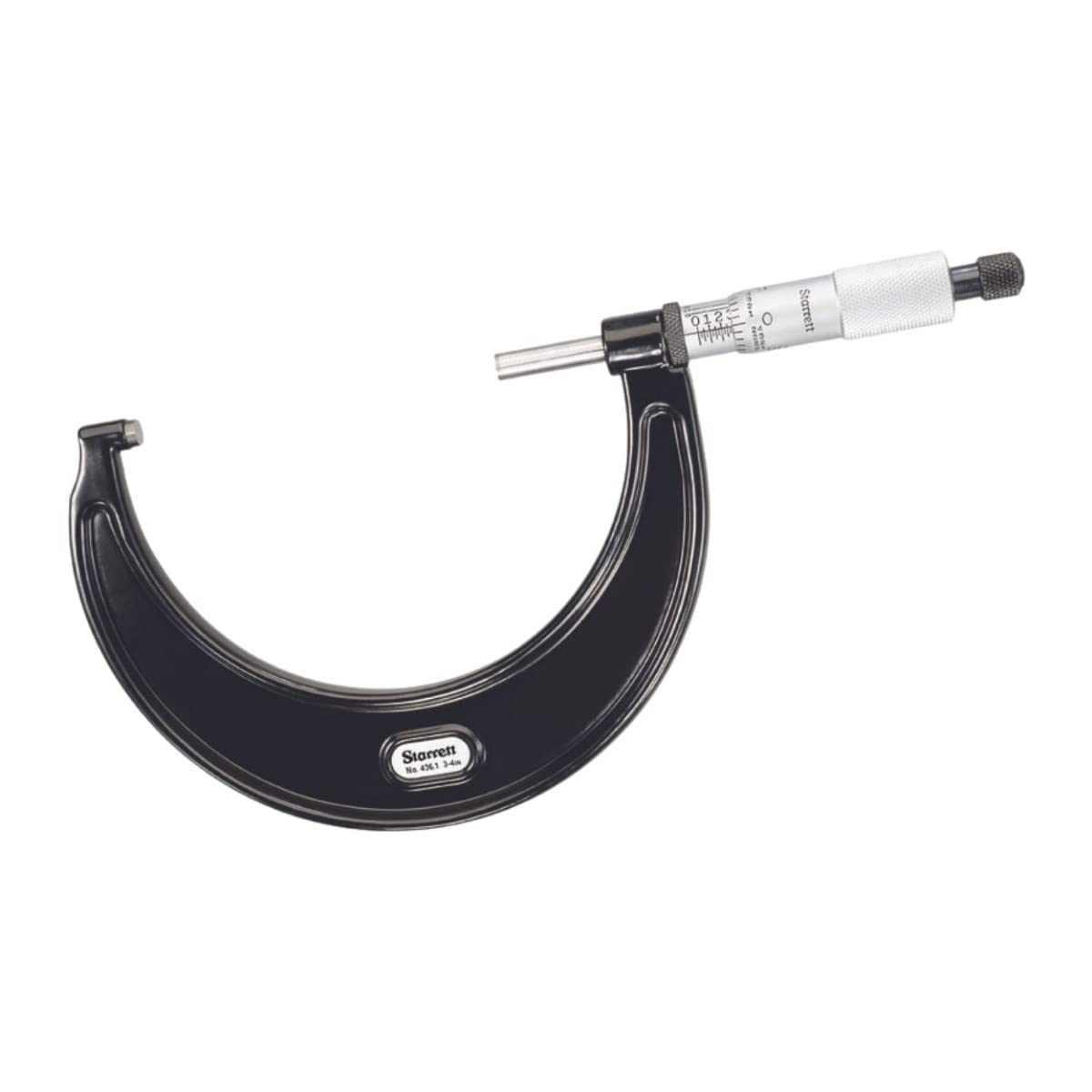 Starrett Outside Micrometer with One-Piece Spindle, Satin Chrome Finish and Advanced Sleeve Design - Quick and Easy Adjustment, 3-4" Range, .001" Graduation - 436.1XRL-4