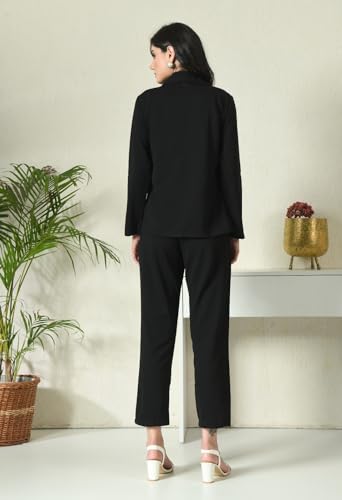Image of Women's Cotton Blend 3-Piece Formal Suit Set Blazer, Straight Pants & Cami | Office Wear | Business Casual | Corporate | Interview