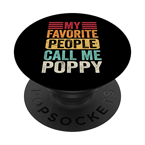 My Favorite People Call Me Poppy Funny Father's Day Retro PopSockets PopGrip Intercambiable