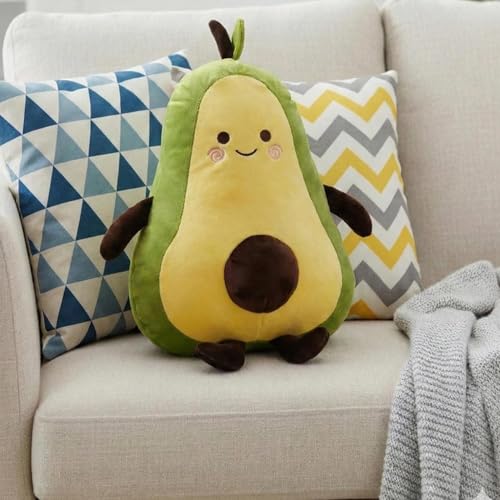 Image of EITHEO Avocado Plush Soft Toy Pillow 25 cm - Cute Kawaii Stuffed Fruit Cushion, Soft Cuddly Huggable Plushie, Decorative Gift for Kids, Girls & Boys, Room Decor