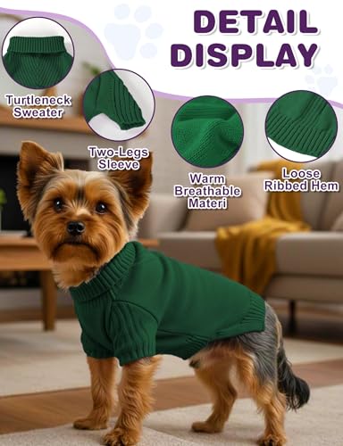 Image of Dog Sweaters for Small Medium Large Dog, Classic Turtleneck Pet Clothes Warm Thermal Doggy Winter Coat, Thick Double Knitting Collar Pullover Cold Weather Puppy Jacket for Indoor & Outdoor Wear