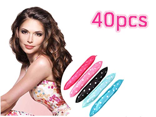Locisne 40Pcs No Heat Curlers You Can Sleep In, Hair Rollers For Long Hair Diy(5 Colors) #TOP1