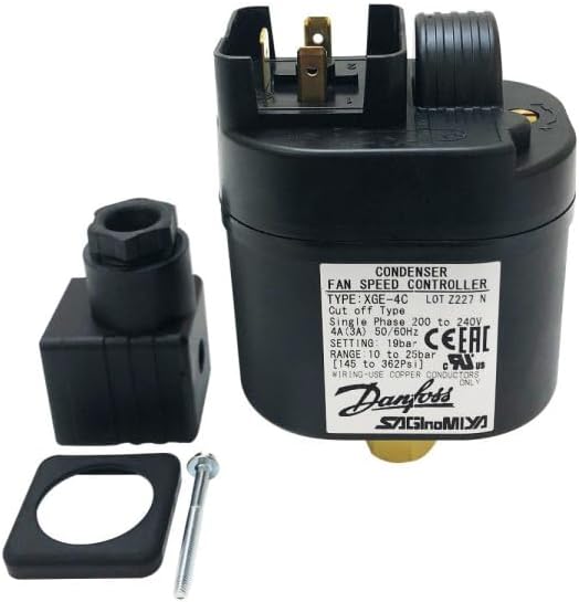 Danfoss 061H3140 Fan Speed Controller Type XGE, 145 to 362 psi setting, 220 V, 50/60 Hz, 1/4 in pressure inlet, DIN 8906 061H3103 061H3141