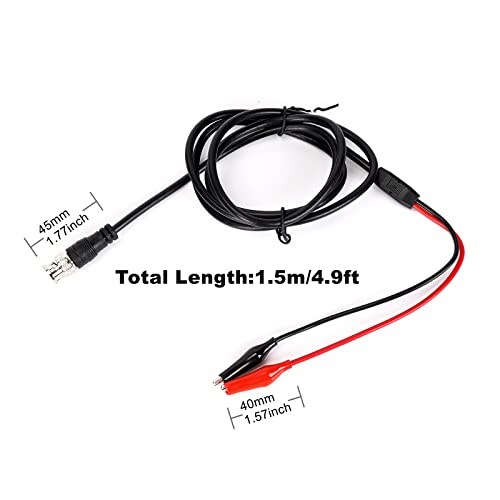 Image of 2Pcs BNC-Q9 to Double Alligator Clip Test Cable 1.5M /4.9FT for Oscilloscope, Signal Generators, Video Surveillance