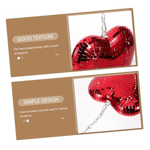 Adorno en forma de corazón con espejo para fiestas disco, decoración reflectante colgante para día de San Valentín, bodas y hogar miniatura 5