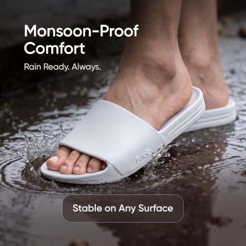 Image of Frido Arch Comfort Slides for Women & Men, Built-In Arch Support, Cushioned EVA Footbed, Non-Slip Sole, Indoor & Outdoor Slippers for Home, Beach, Pool, Travel & Daily Wear